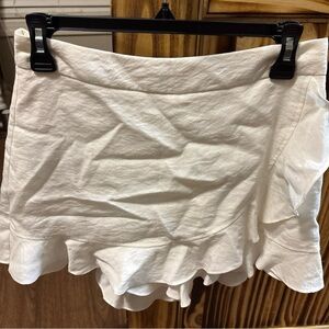 Le Lis White Ruffled Mini Skirt